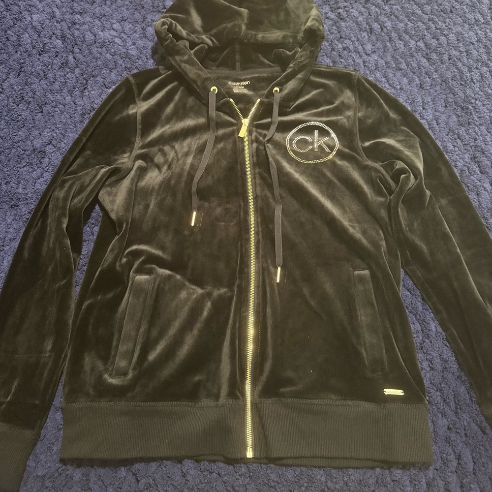 Calvin Klein Black Velvet Hoodie